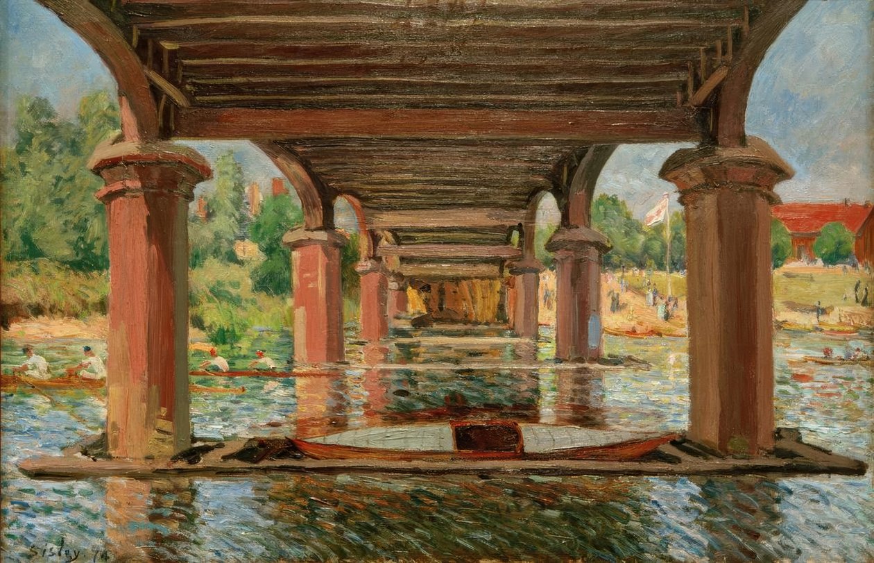 Pod mostem Hampton Court od Alfred Sisley