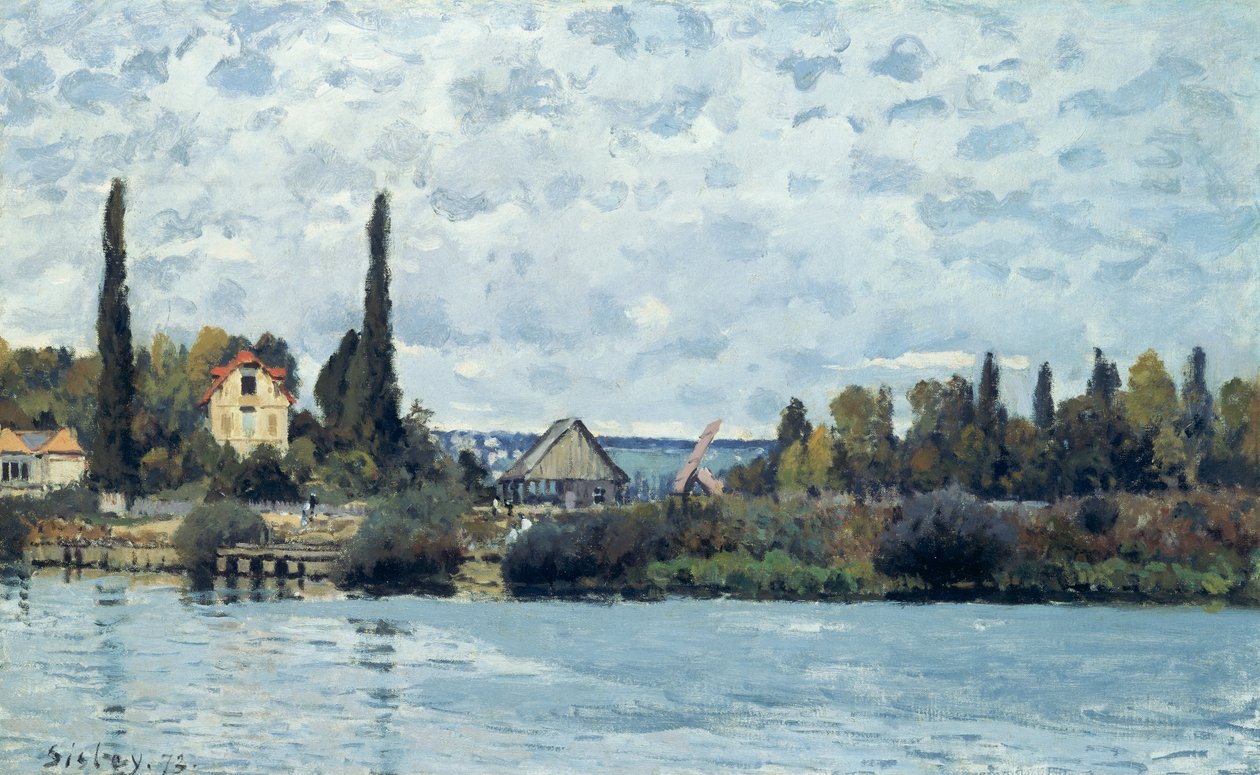 Seina v Bougival, 1873 od Alfred Sisley