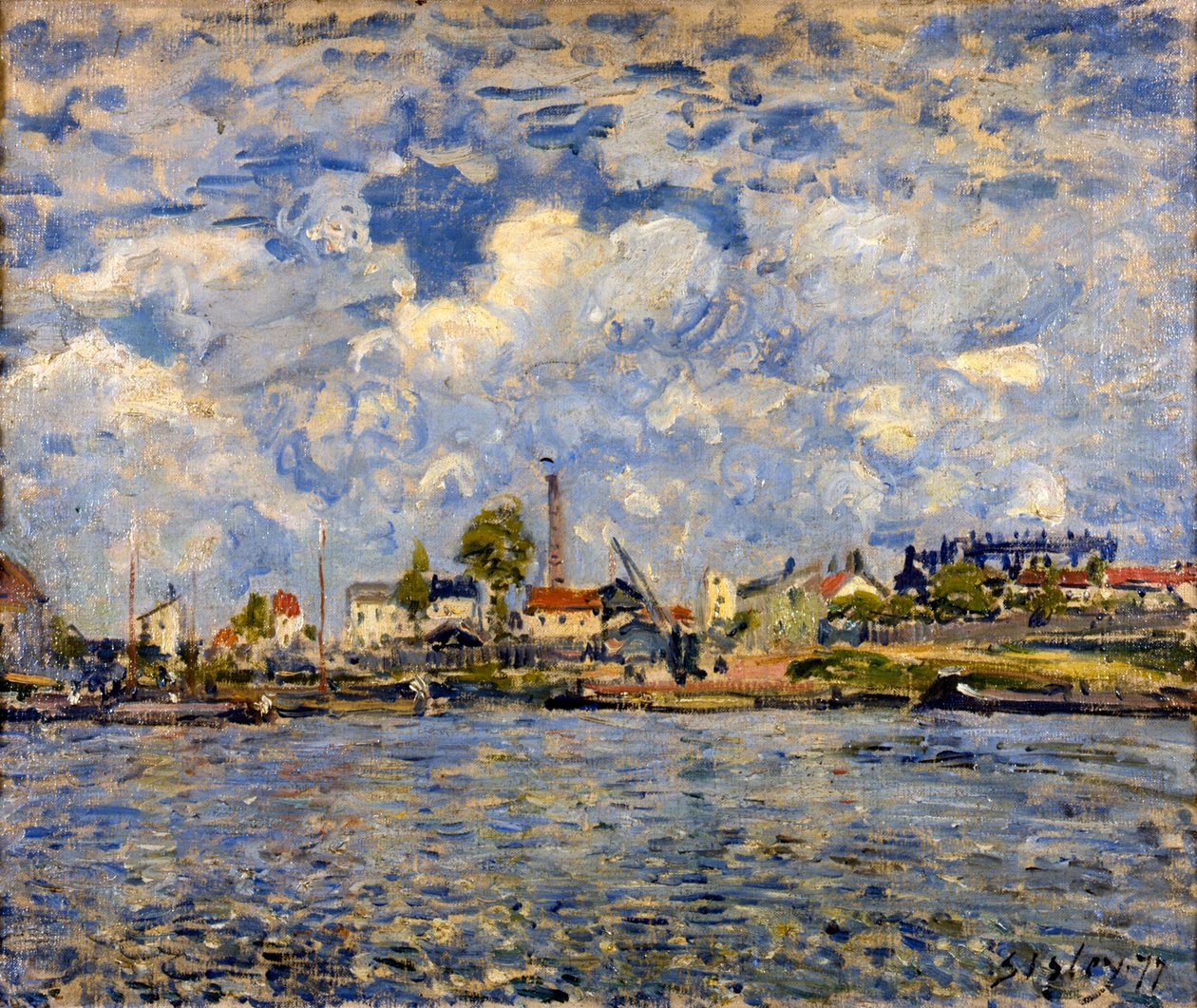 Seina v Point du Jour, 1877 od Alfred Sisley