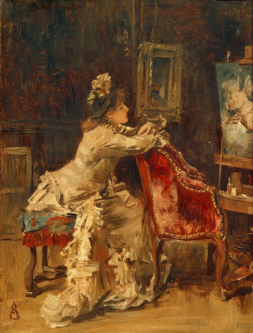 A. Stevens, Waiting nebo Atelier od Alfred Emile Stevens