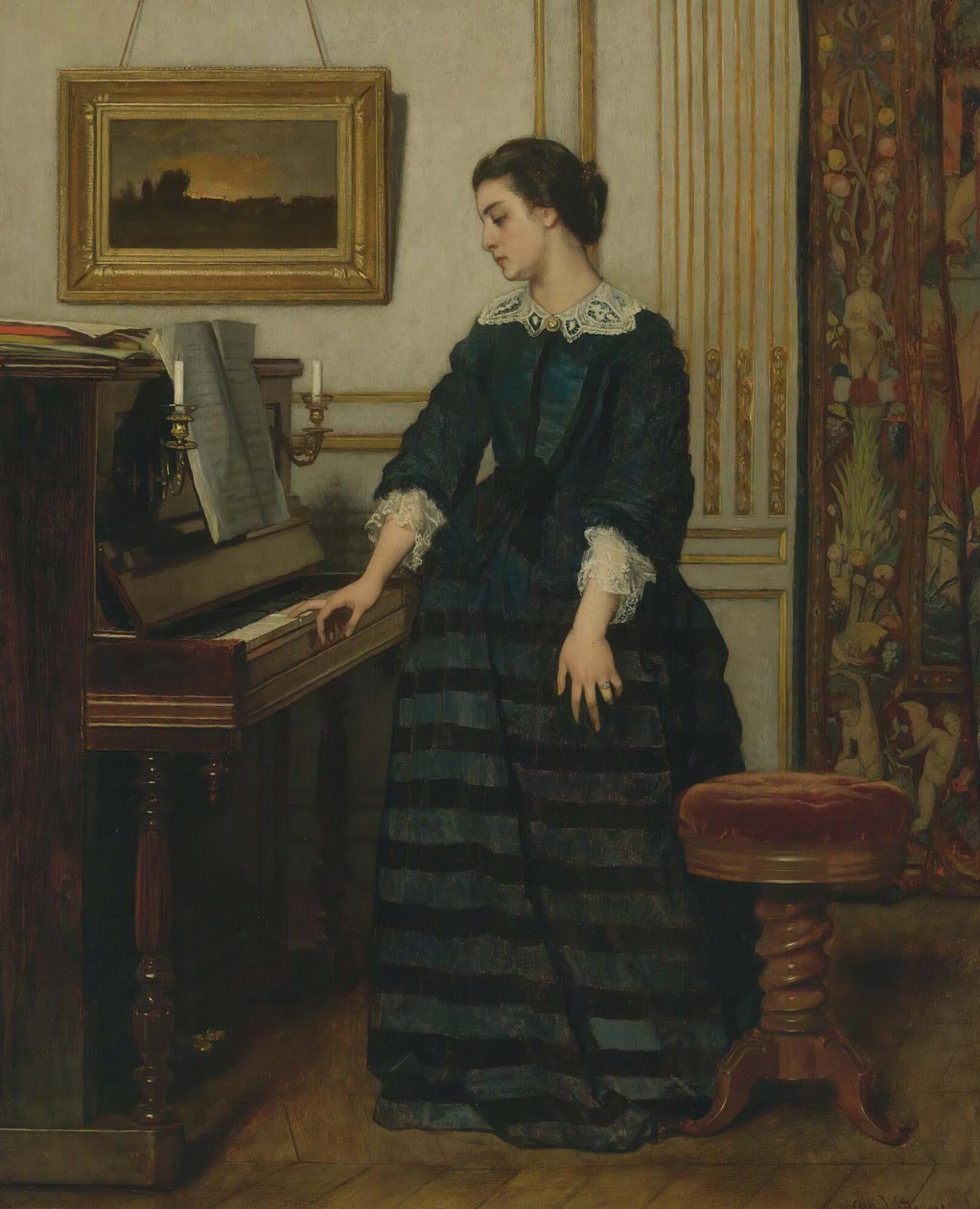V nepřítomnosti. od Alfred Emile Stevens