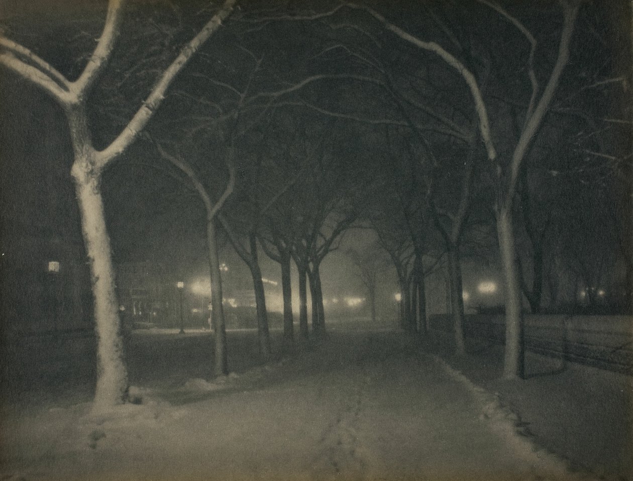 Ledová noc, New York od Alfred Stieglitz