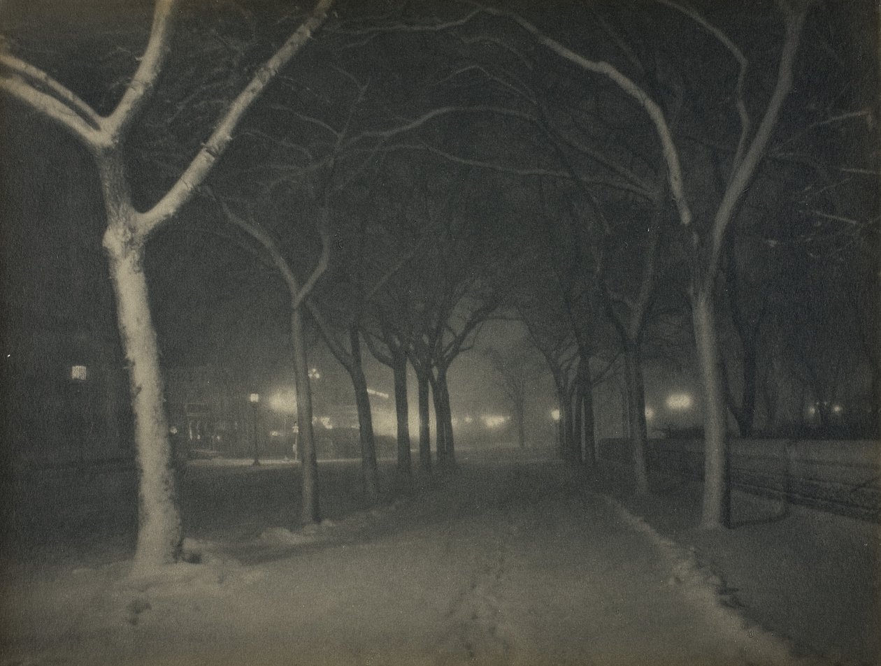 Ledová noc, New York od Alfred Stieglitz