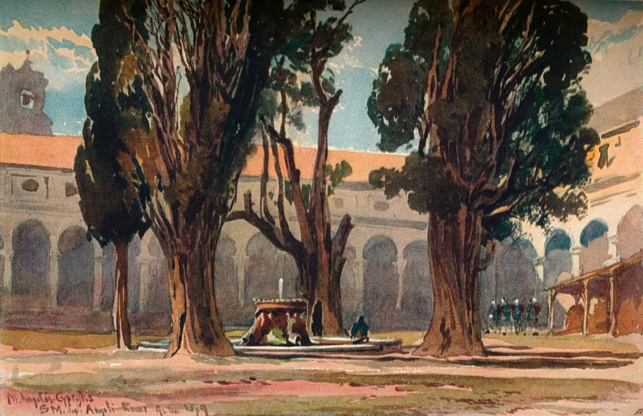Santa Maria Degli Angeli, Řím, c1870 od Alfred Waterhouse