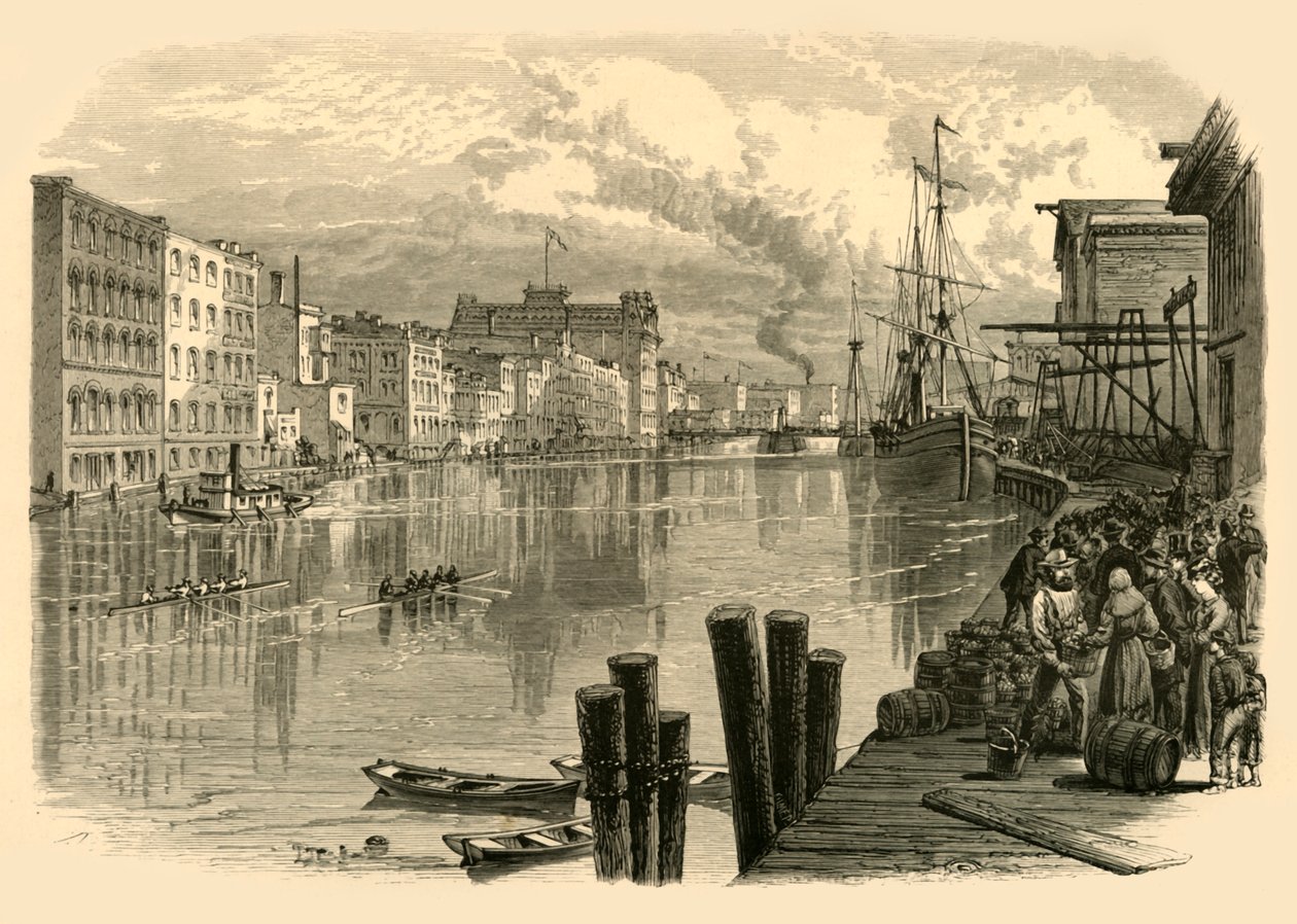 „Milwaukee River, v Milwaukee“, 1874. od Alfred Rudolph Waud