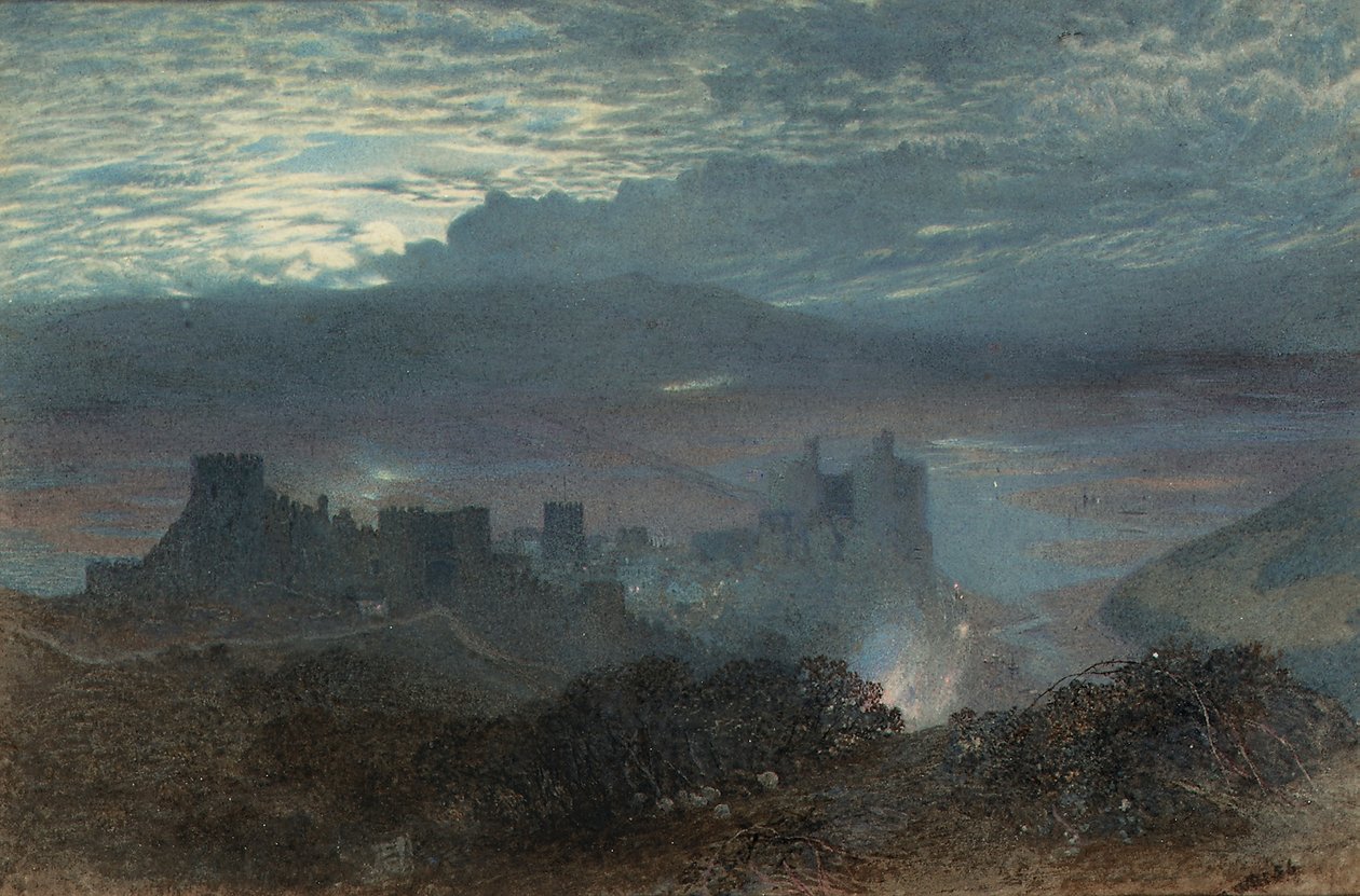 Hrad s ústím dál, 1856 od Alfred William Hunt