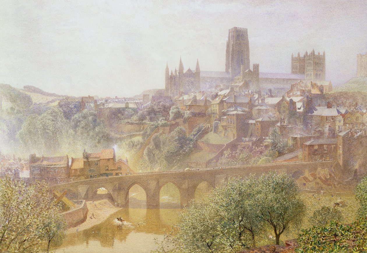 Elvet Bridge, Durham, 1876 od Alfred William Hunt