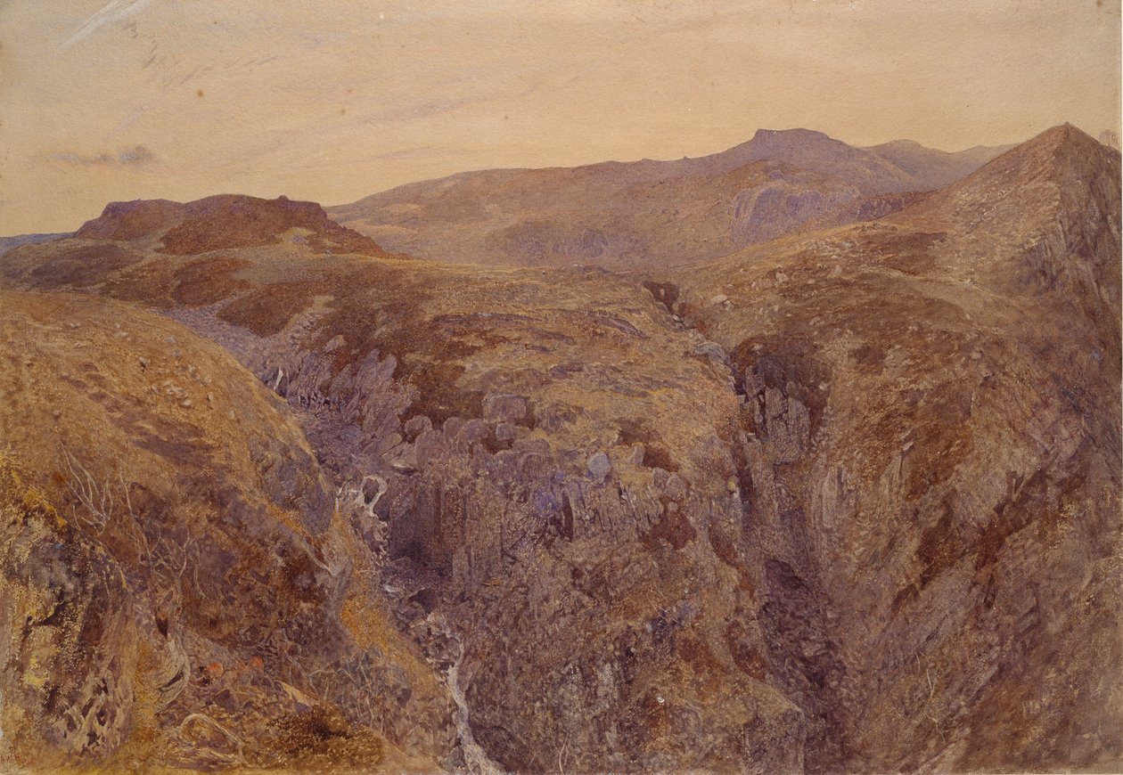 Velšská krajina, 1858 od Alfred William Hunt