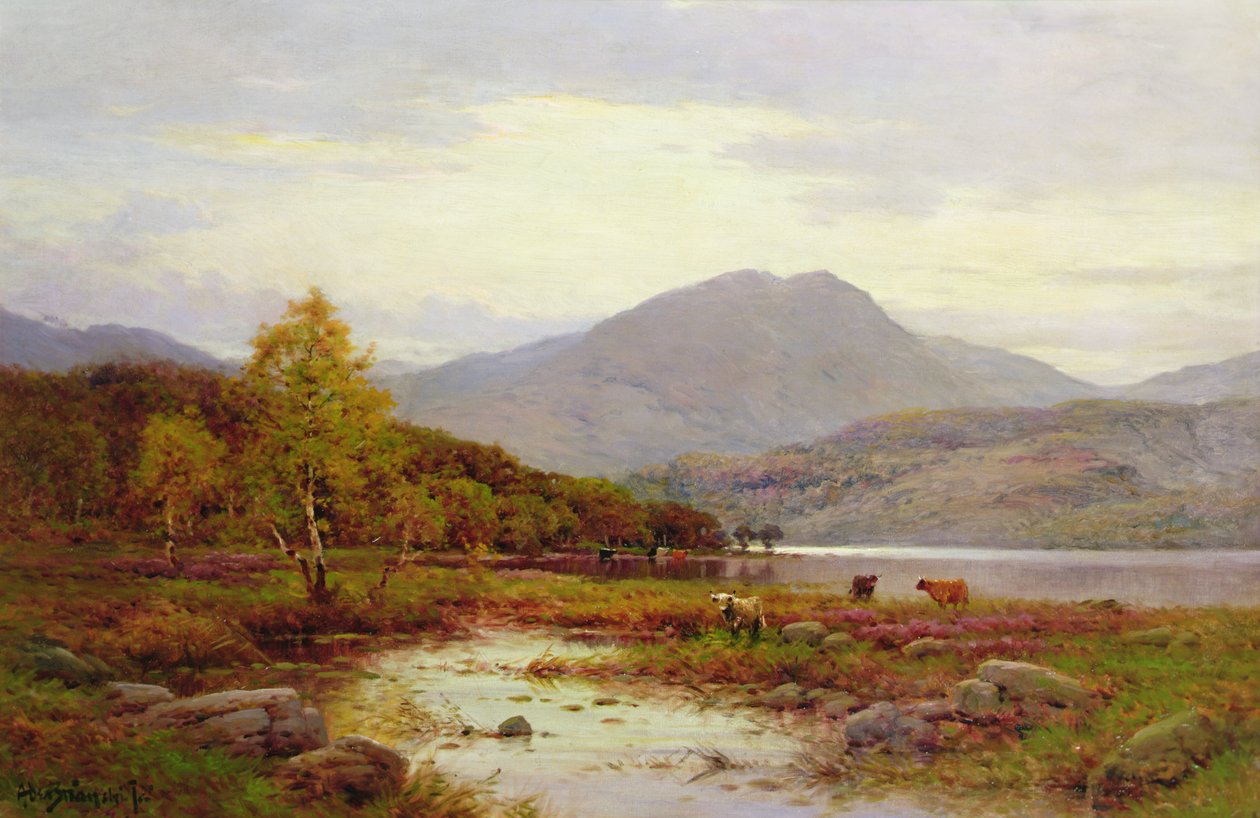 Podzimní večer, jezero Venachar od Alfred de Breanski