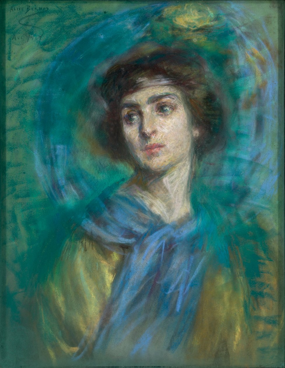 Modrá šála od Alice Pike Barney