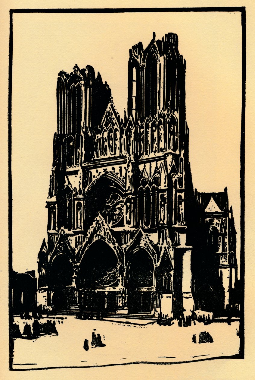 Katedrála v Rheims, 1914, 1918 od Allan Douglass Mainds