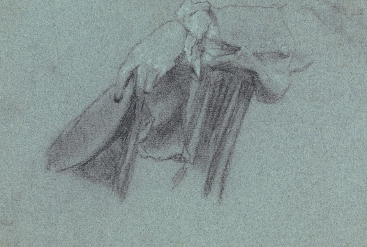 Studie ruky držící klobouk od Allan Ramsay