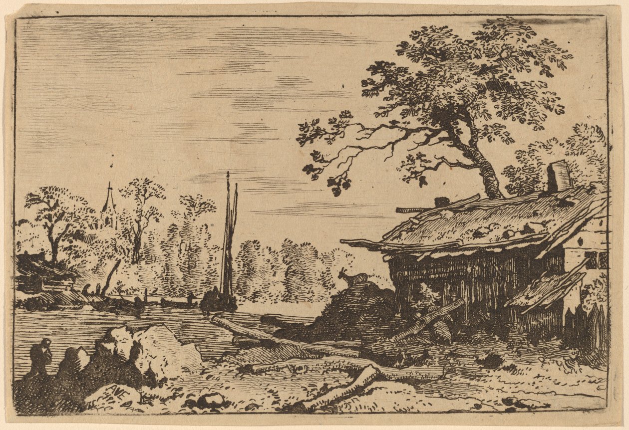 Ruinous Hut, pravděpodobně c. 16451656. od Allart van Everdingen