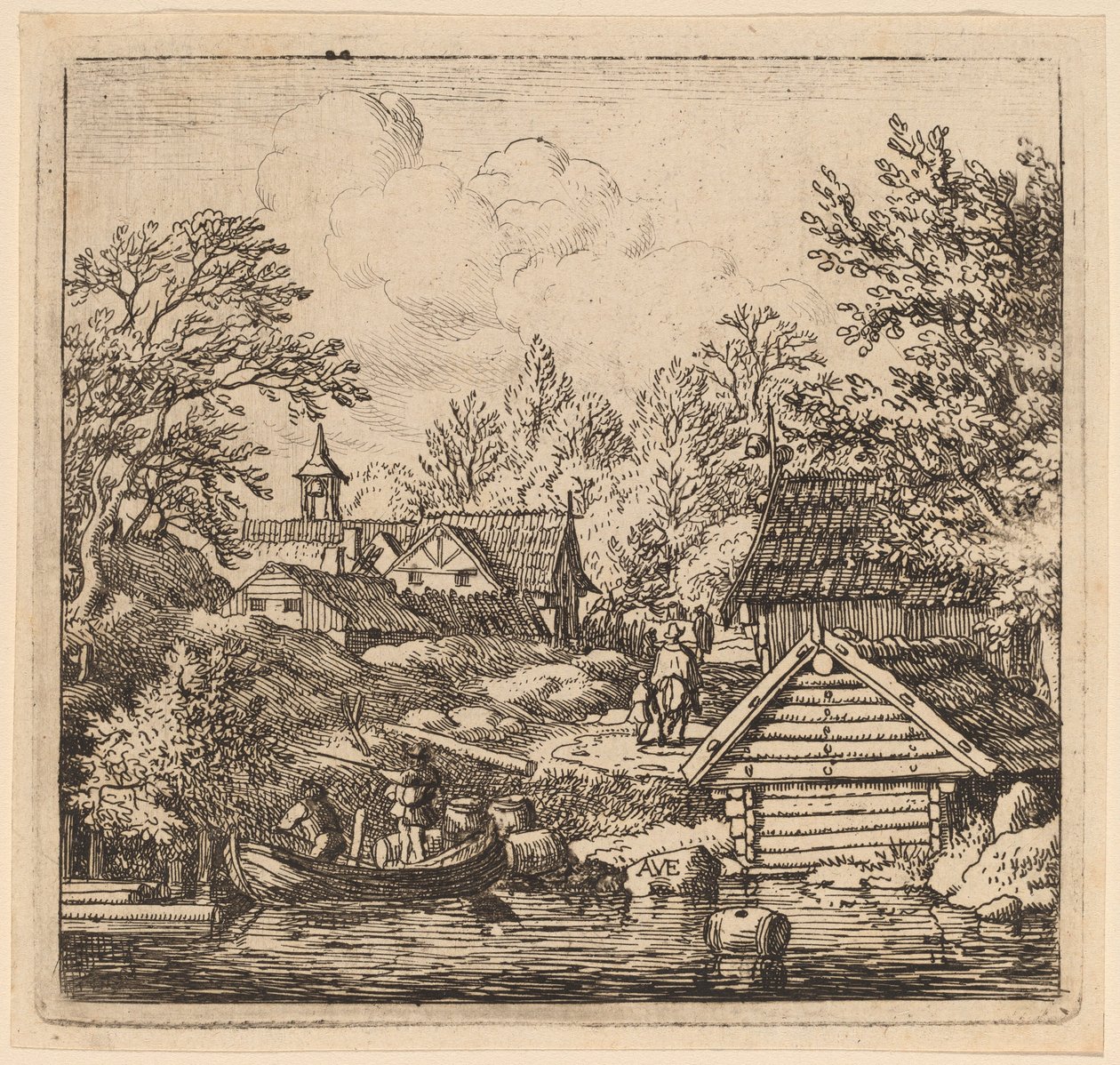 Vykládání člunu, pravděpodobně c. 16451656. od Allart van Everdingen