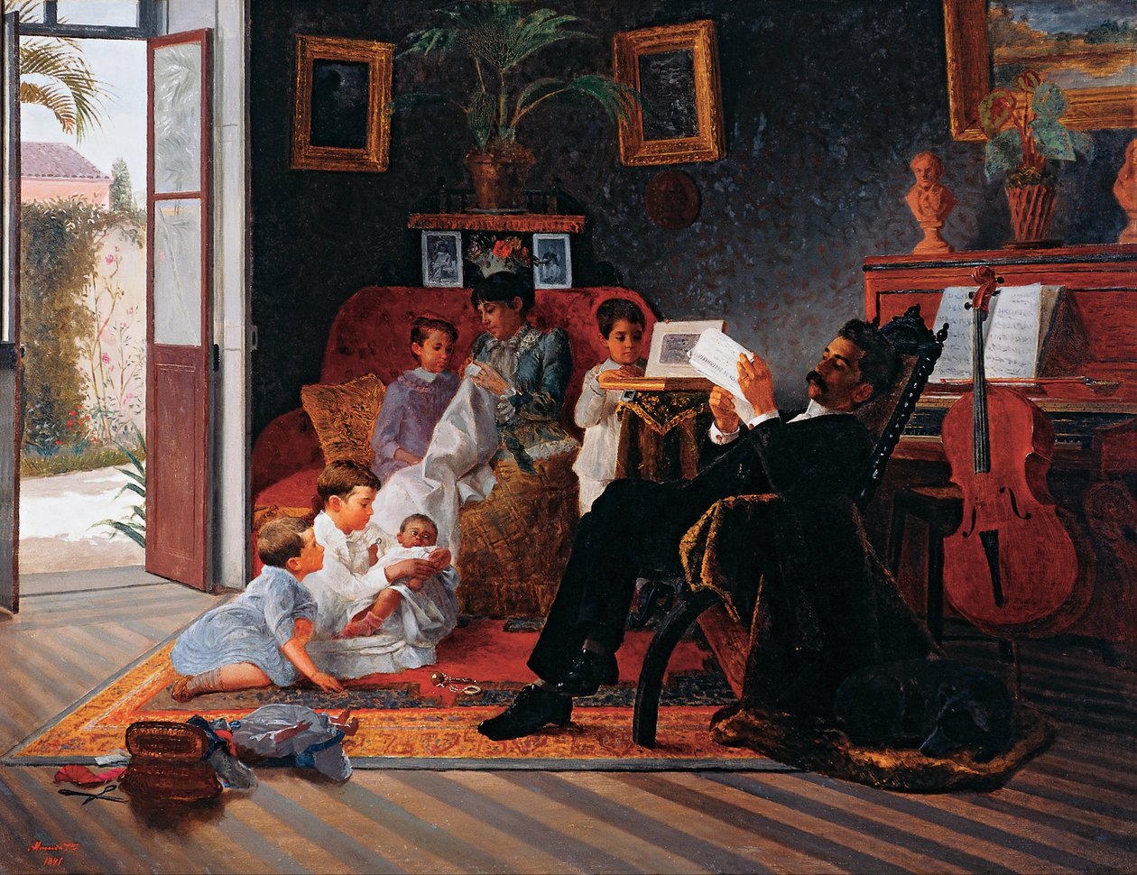 Scéna rodiny Adolfa Pinta od Almeida Júnior