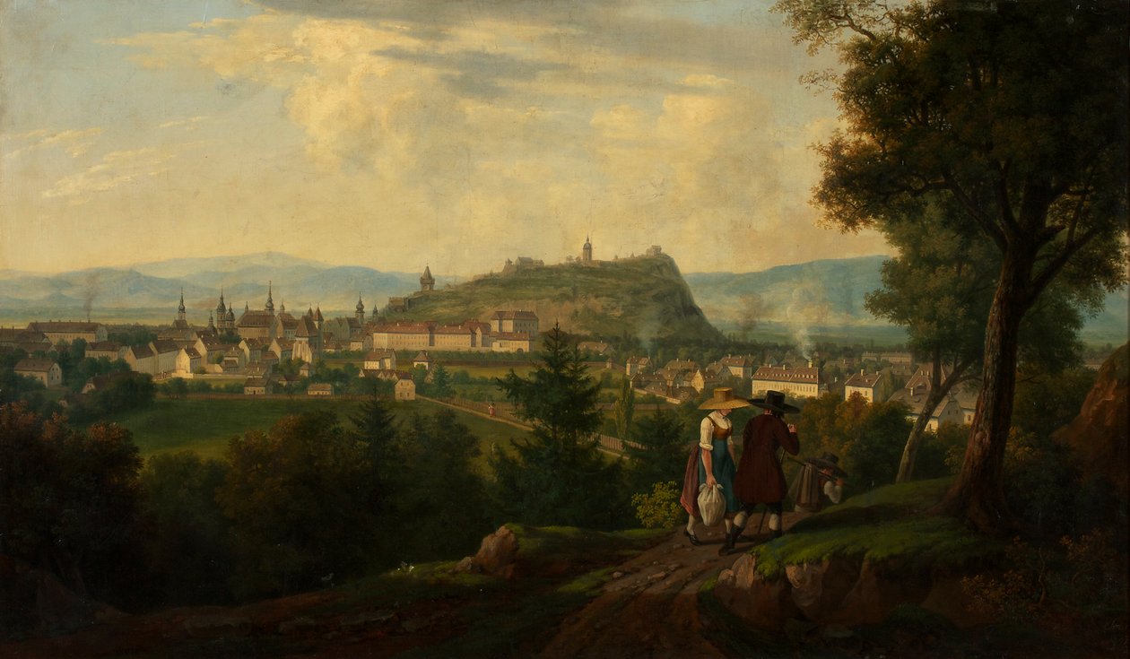 Graz se Schlossbergem od Alois von Saar