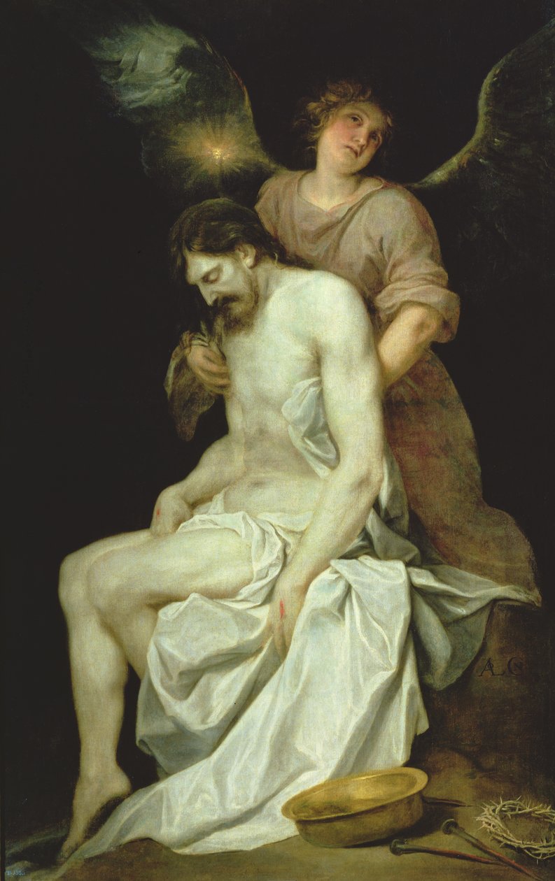 Mrtvý Kristus podepřený andělem od Alonso Cano