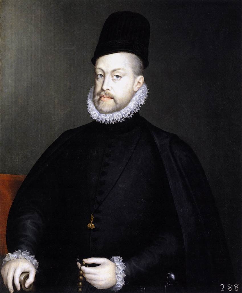 Filip II. Drží růženec od Alonso Sánchez Coello