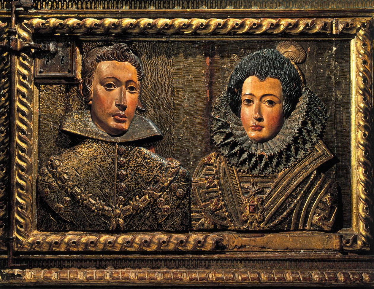 Portrét Filipa II., reliéf od Alonso de Mena