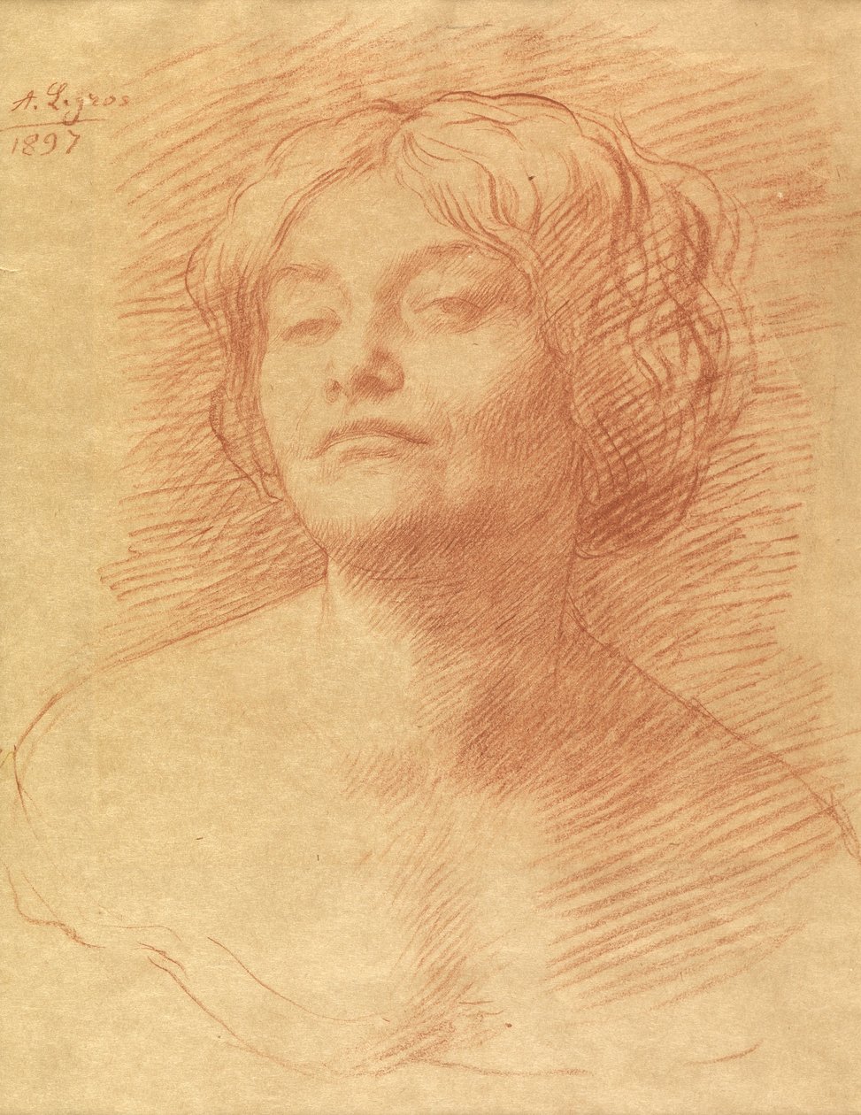 Alice Knewstub, 1897 (křída na papíře) od Alphonse Legros