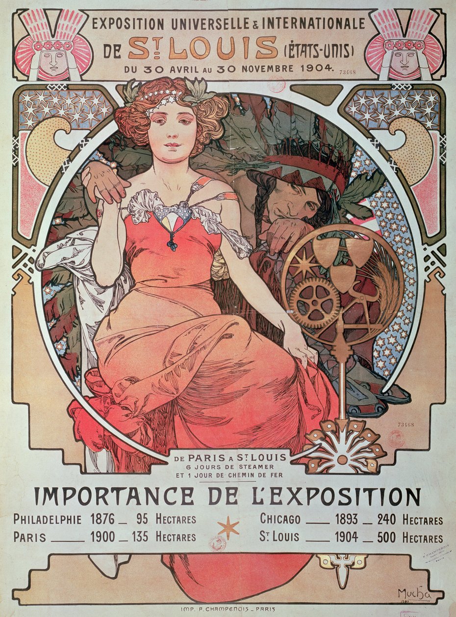 Plakát pro světovou výstavu, St. Louis, Spojené státy americké, 1904 (litografie) od Alphonse Mucha