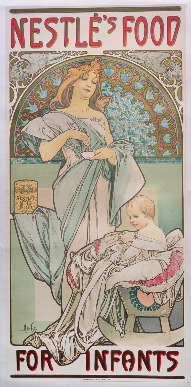 Nestles Food for Infants, 1897 od Alphonse Mucha