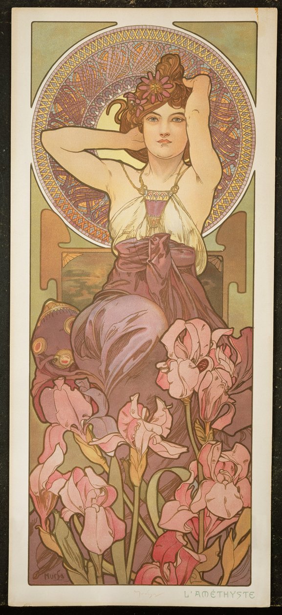 Drahé kameny: Ametyst, 1900 od Alphonse Mucha