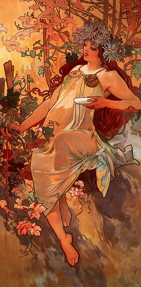 Podzim od Alphonse Mucha