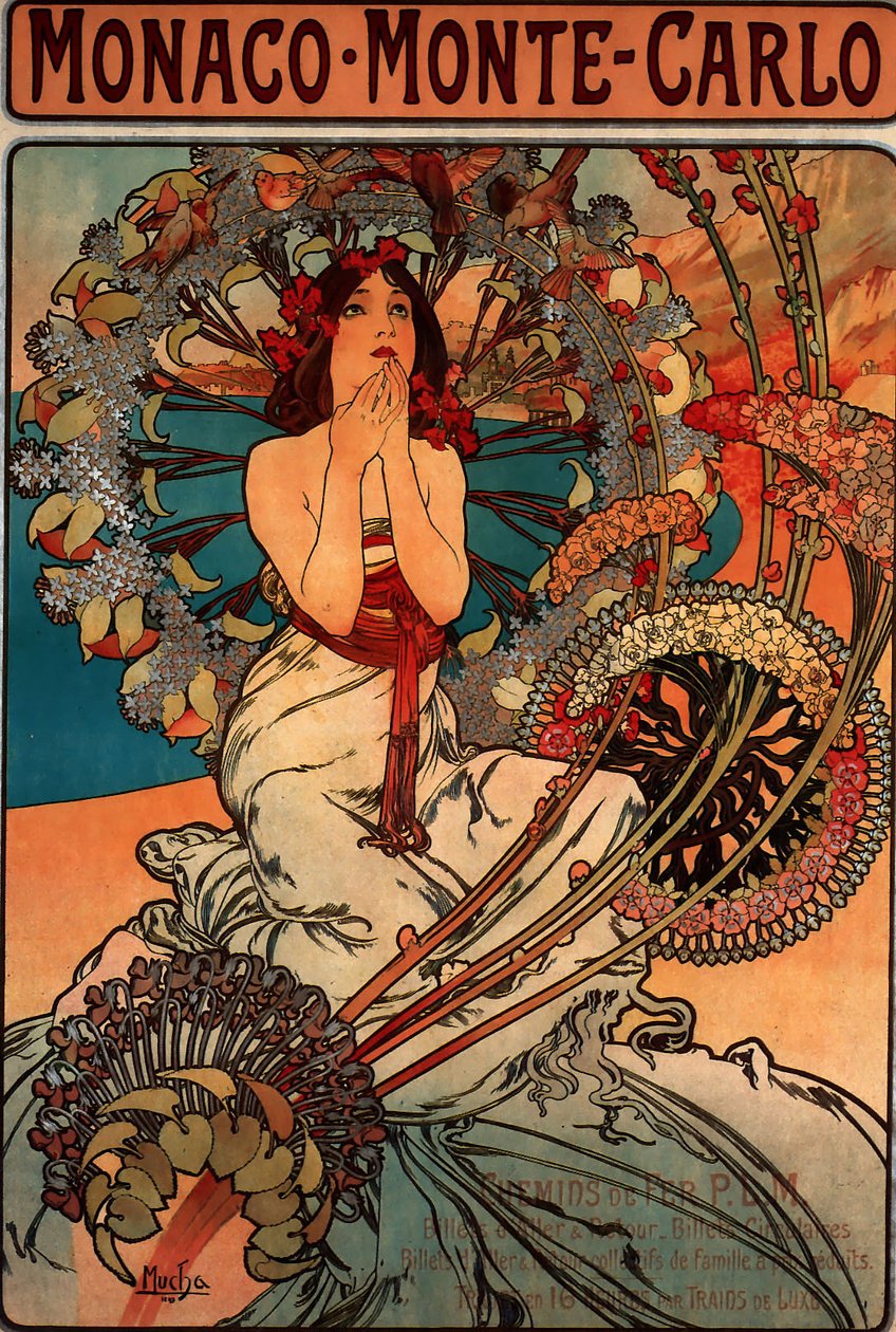 Monaco Monte Carlo od Alphonse Mucha