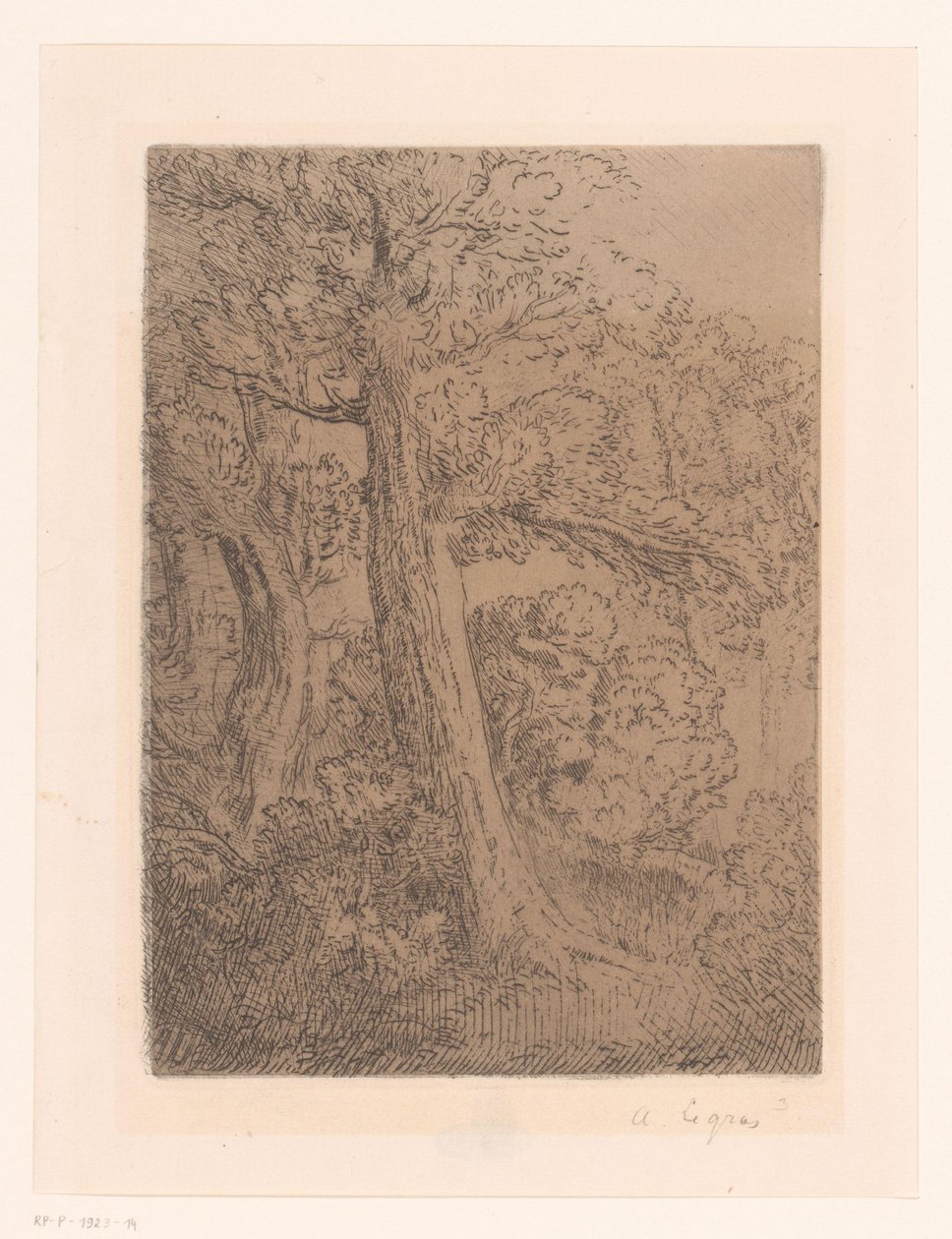 Dva stromy od Alphonse Legros (signed by artist)