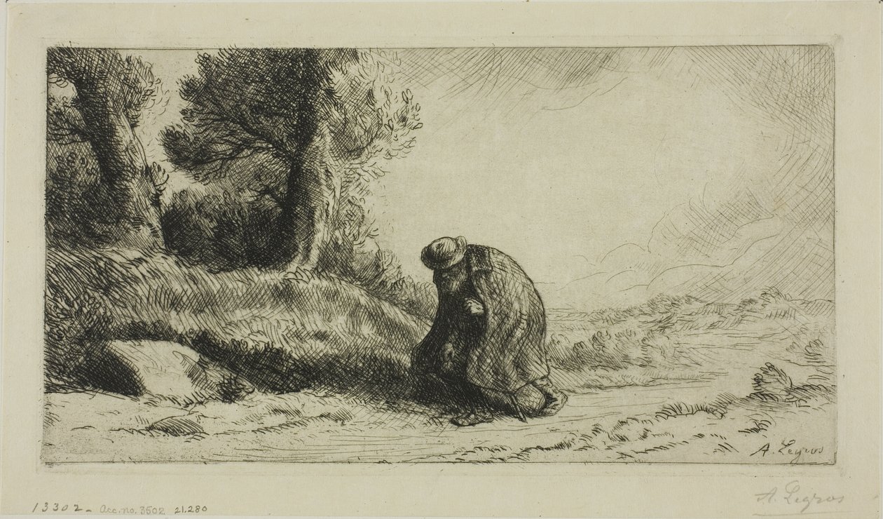 Tulák jdoucí po uličce od Alphonse Legros