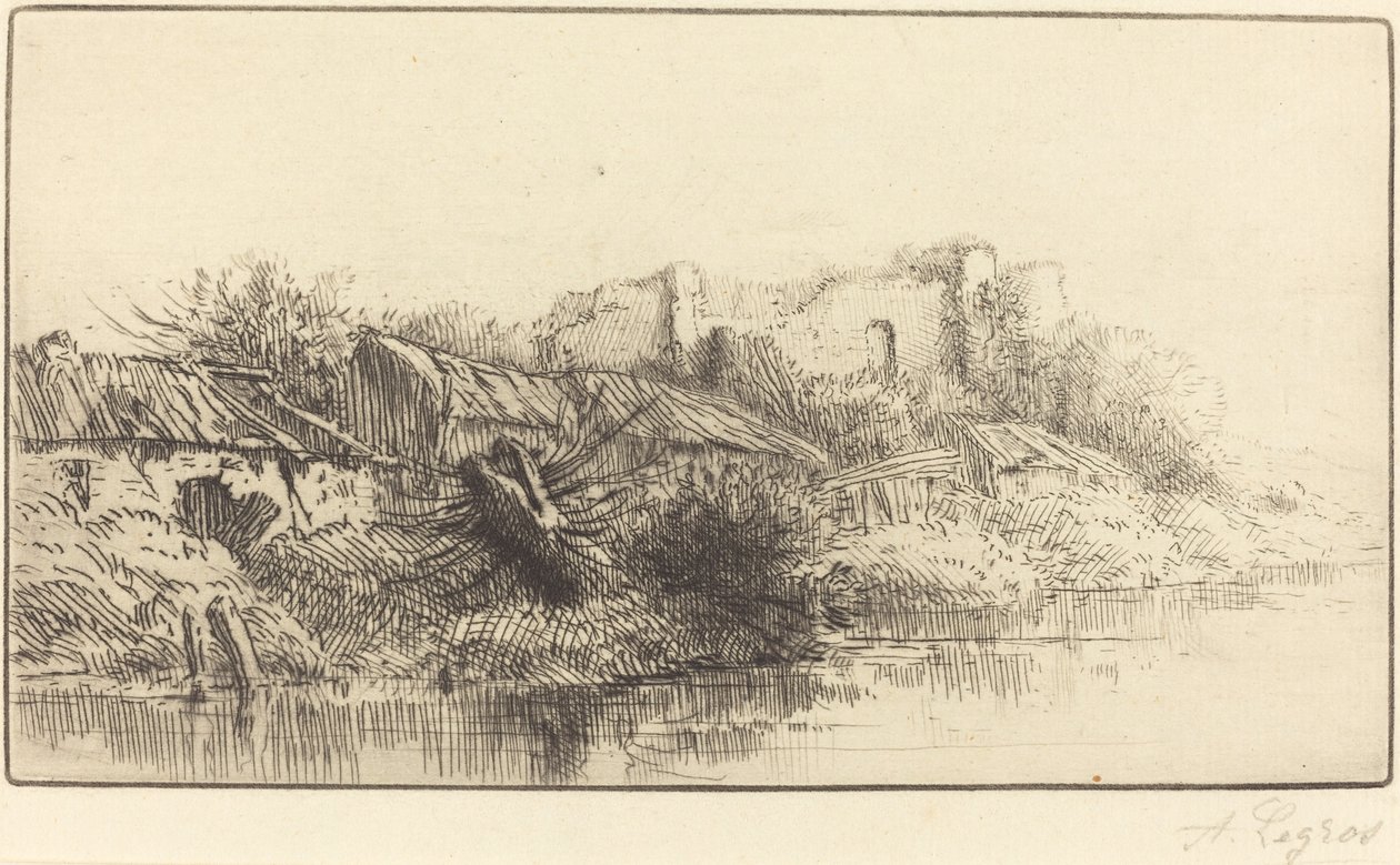 Opuštěná vesnice. od Alphonse Legros