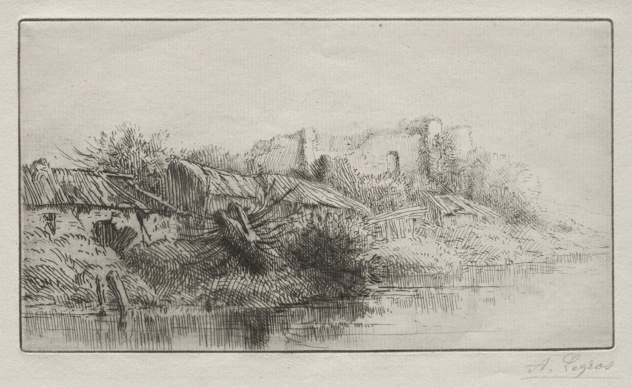 Opuštěná vesnice. od Alphonse Legros