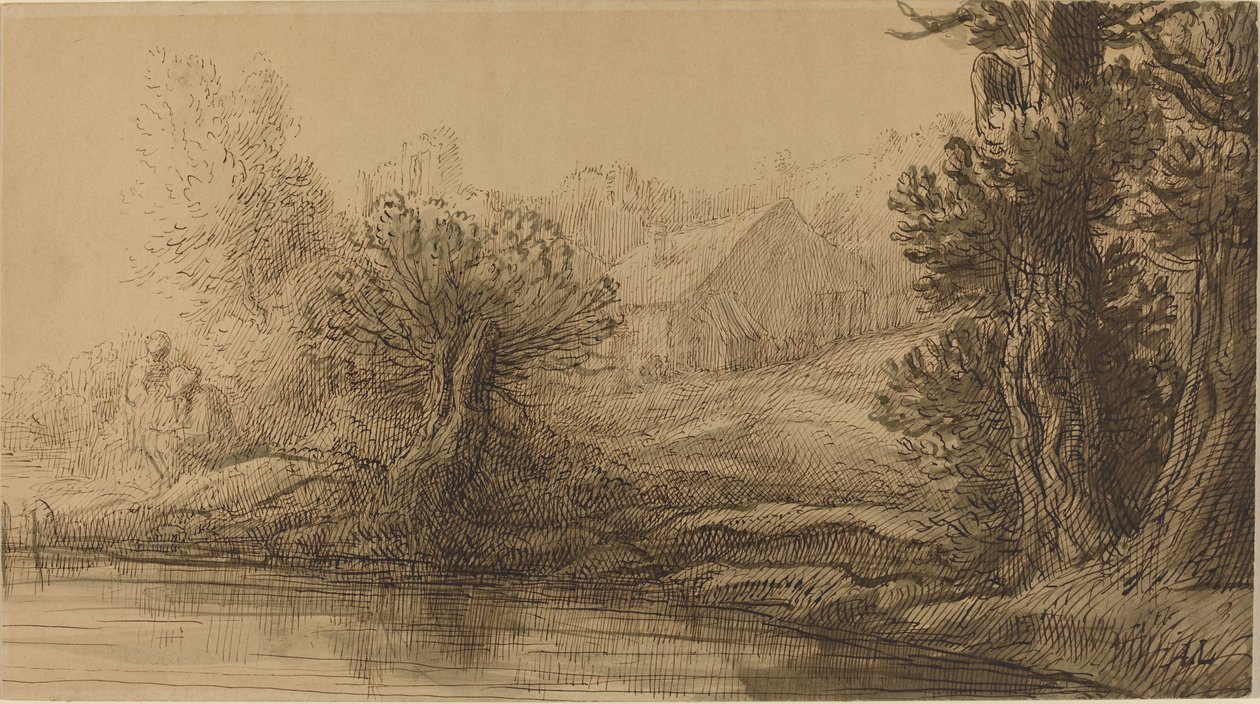 Břeh řeky. od Alphonse Legros