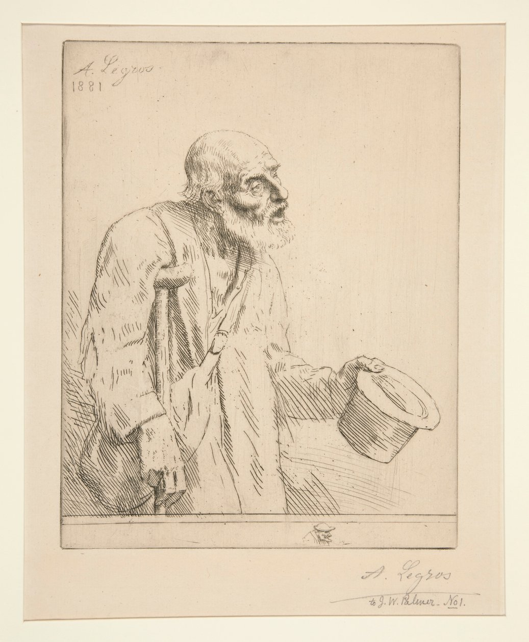 Žebrák s berlemi od Alphonse Legros