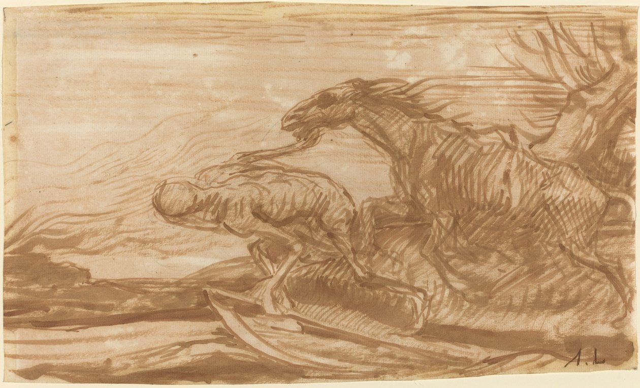 Smrt a její kůň. od Alphonse Legros