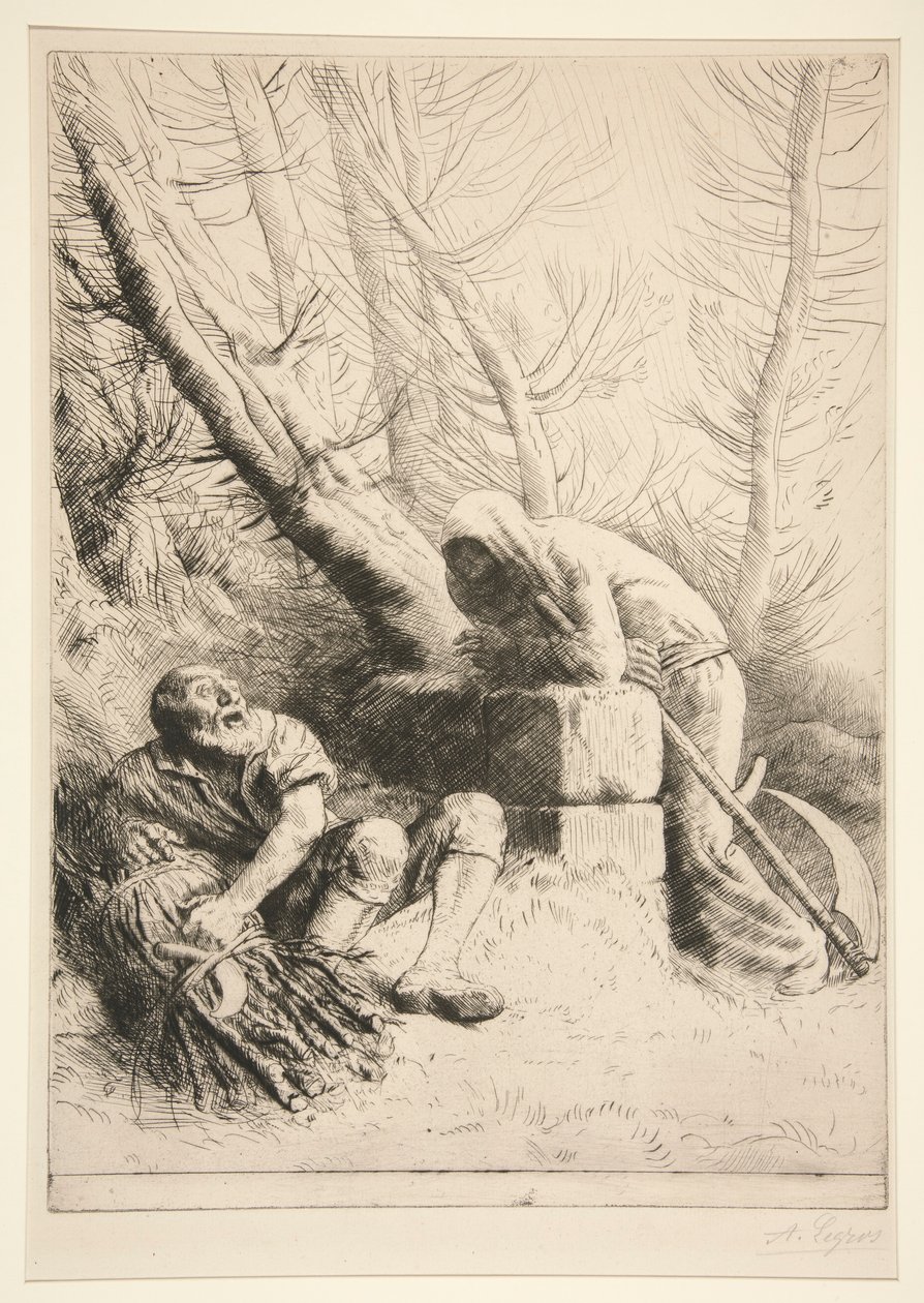 Smrt a dřevorubec od Alphonse Legros