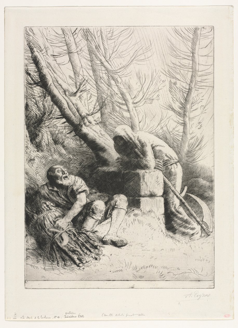 Smrt a dřevorubec, 1881. od Alphonse Legros