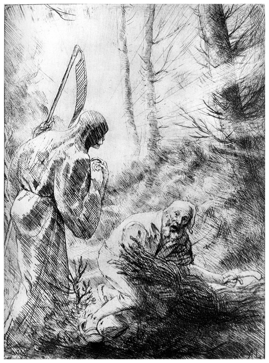 Death of a Woodhewer, c1860-1910 1924. od Alphonse Legros