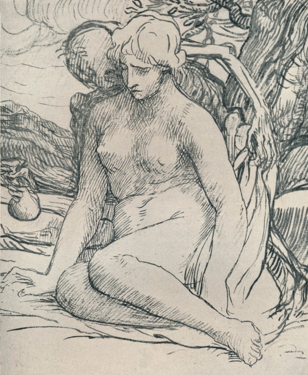 Death the Wooer, c1895, 1923 od Alphonse Legros