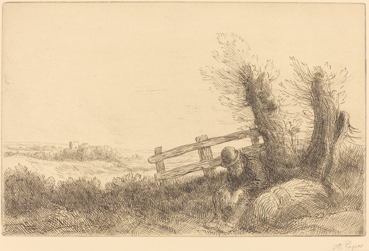 Farmer Ležící Farmář v klidu. od Alphonse Legros