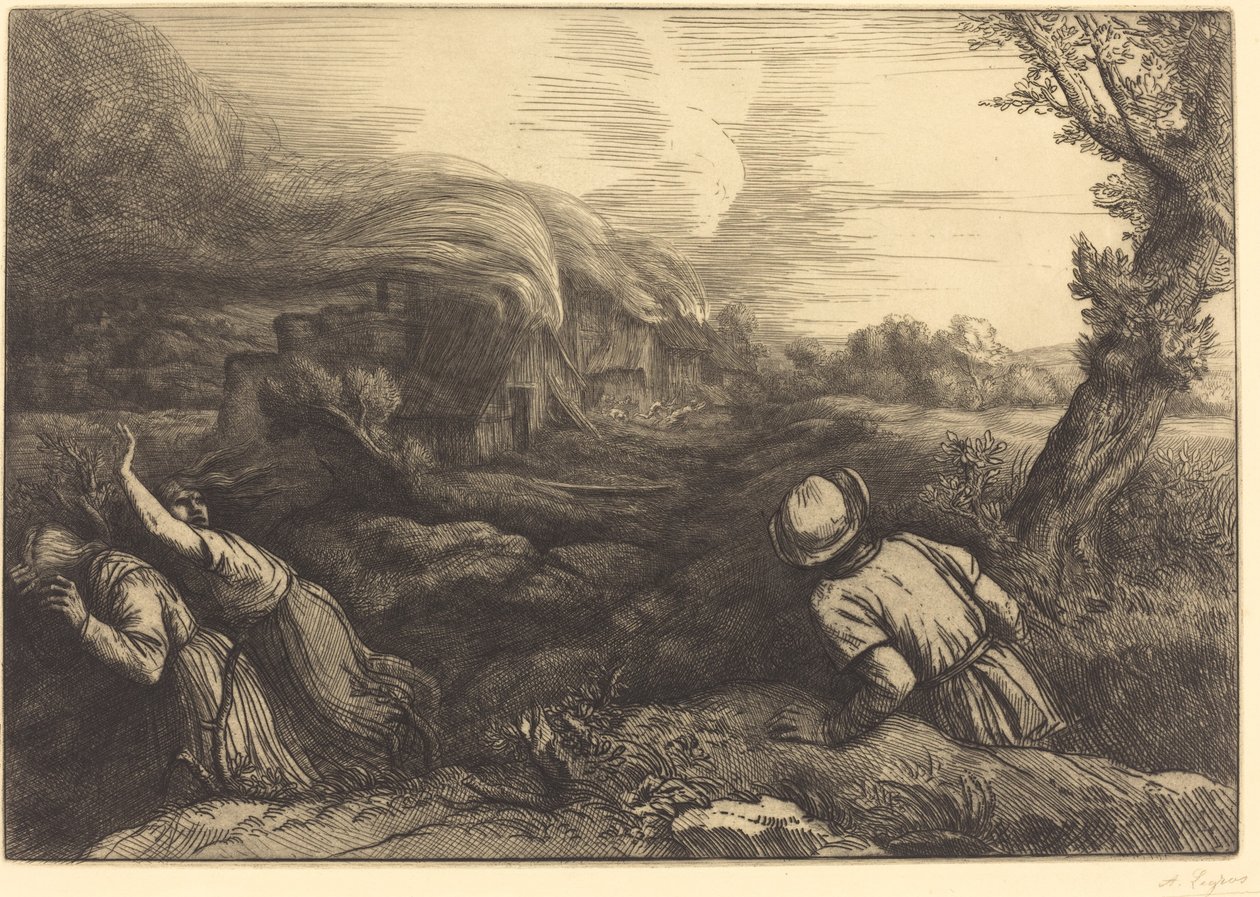 Oheň na vesničce Oheň na vesničce. od Alphonse Legros