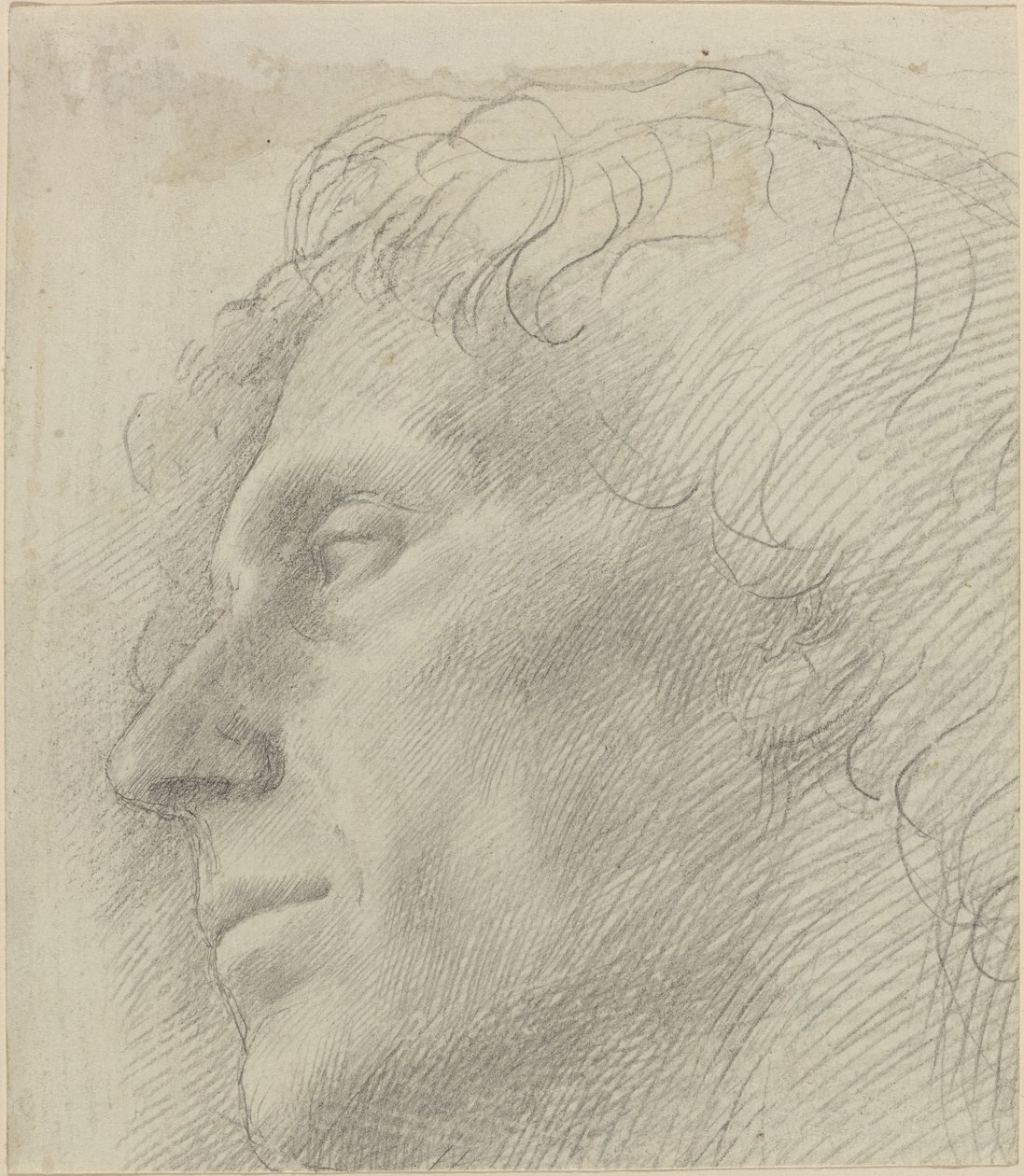Hlava muže čelem doleva. od Alphonse Legros