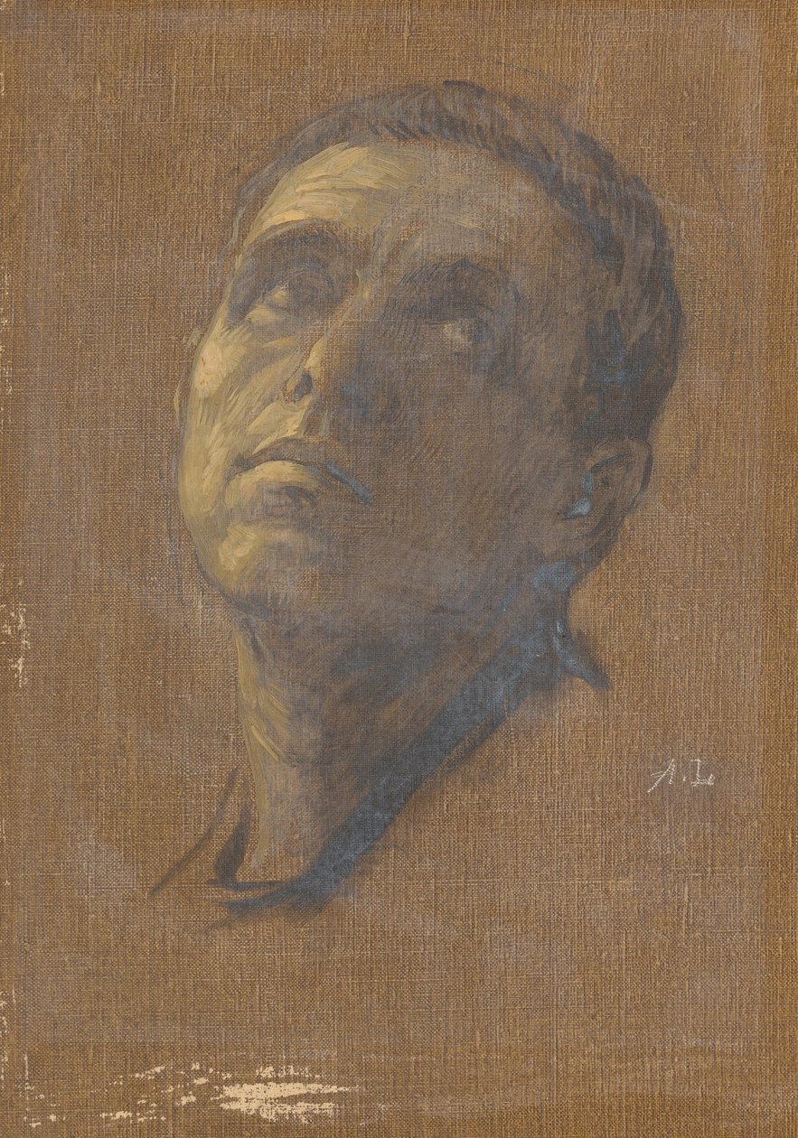 Hlava muže s obrácenýma očima od Alphonse Legros