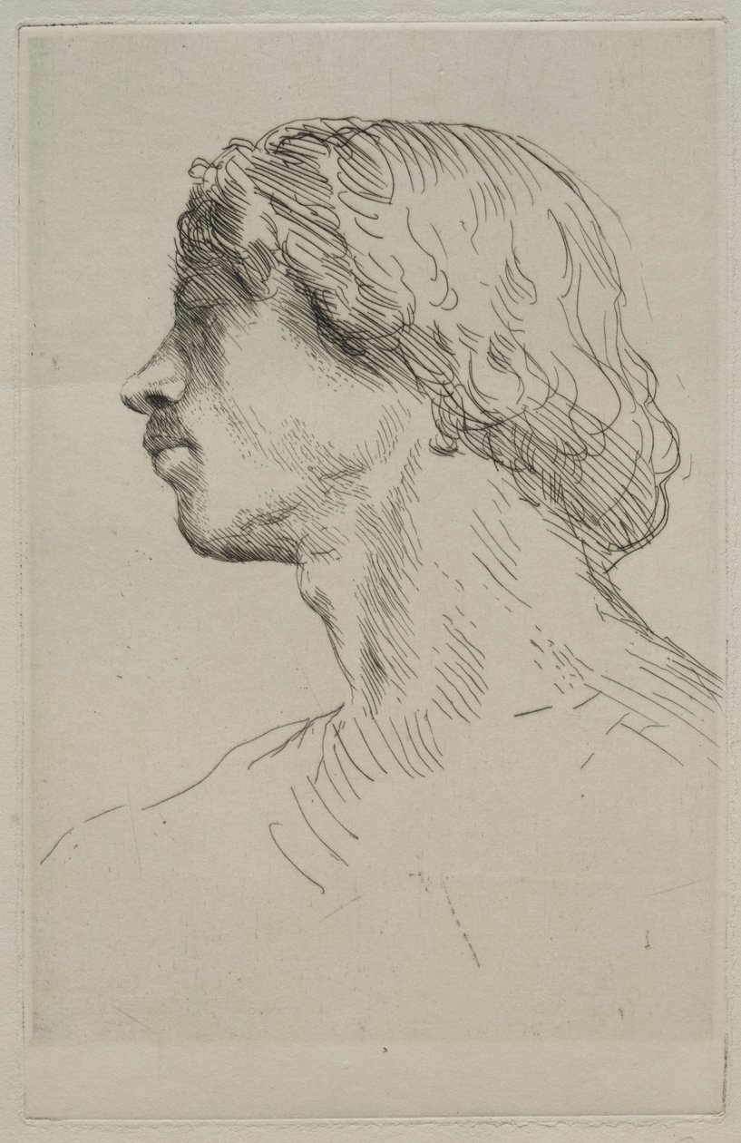 Hlava modelky. od Alphonse Legros