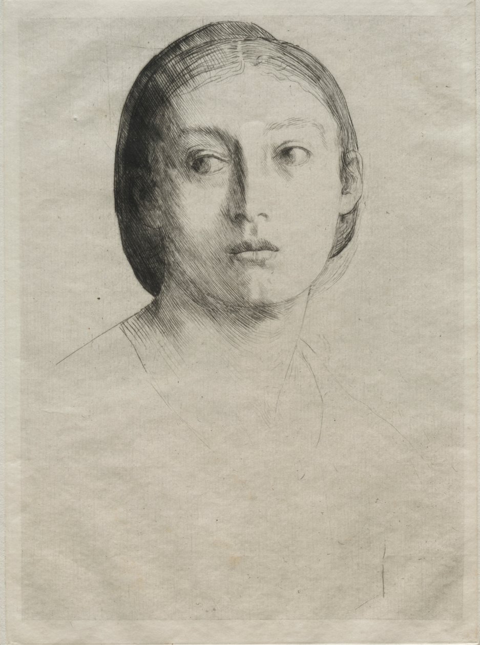 Hlava mladé dívky od Alphonse Legros