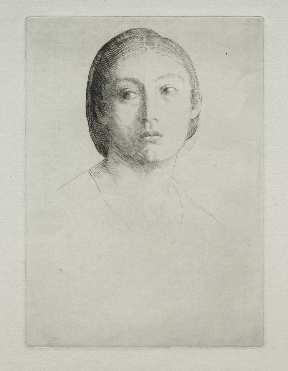 Hlava mladé dívky od Alphonse Legros