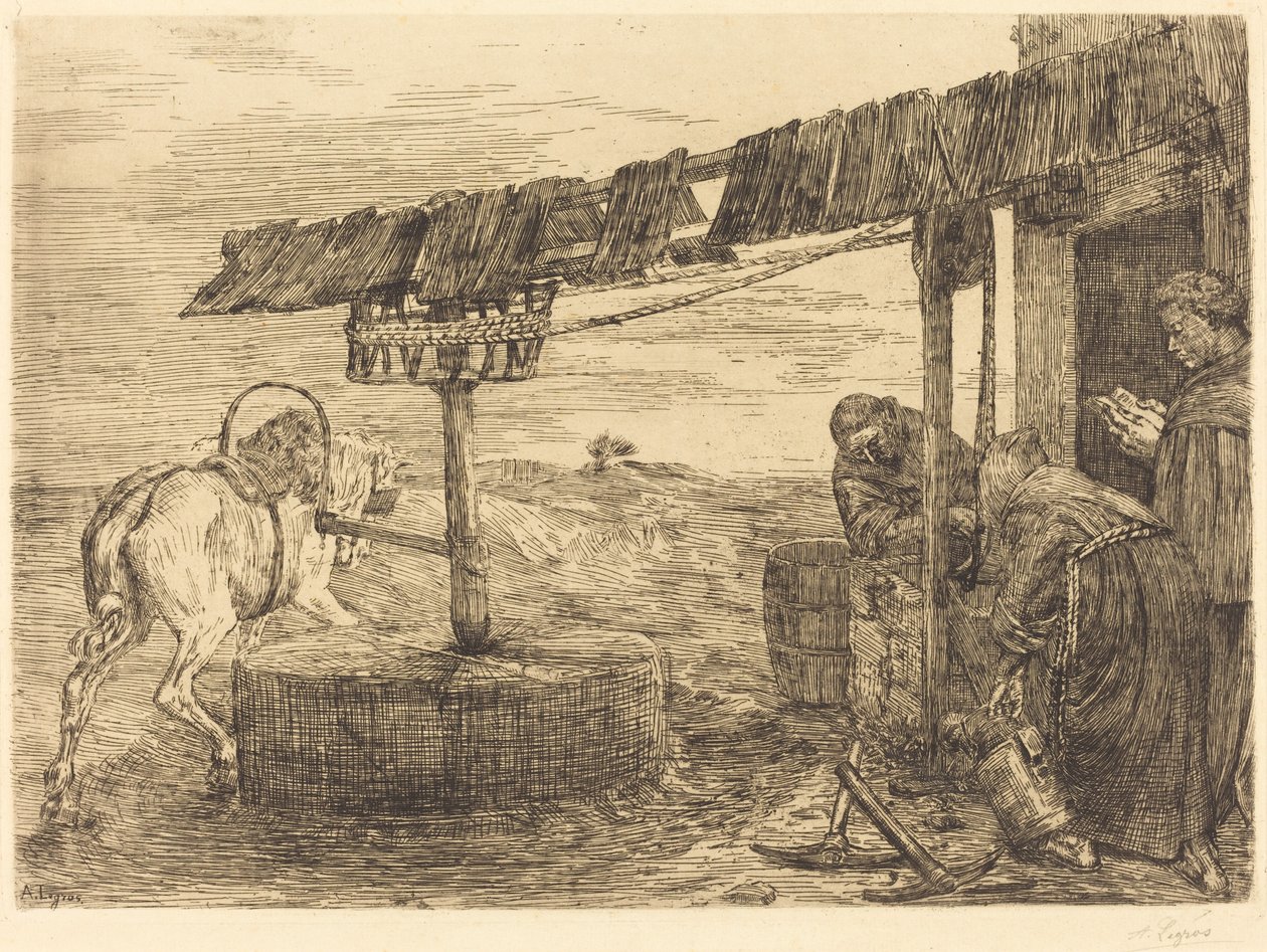 Mlýn poháněný koňmi (Le manege) od Alphonse Legros