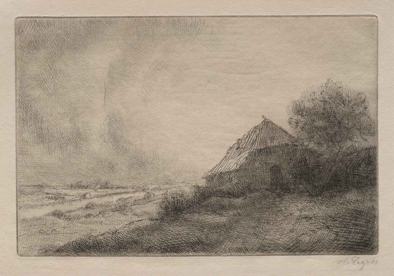 Chatrč na kopci od Alphonse Legros
