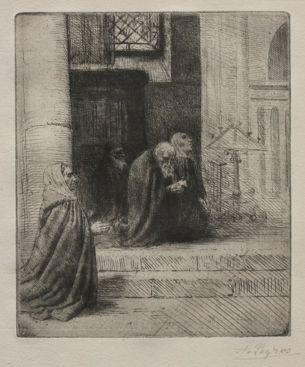 Interiér kostela. od Alphonse Legros